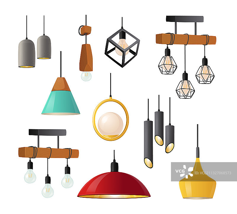 带有奇异造型的逼真吊灯图片素材