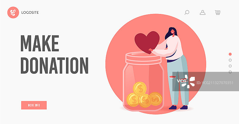 志愿者慈善捐赠引导页模板图片素材