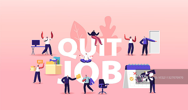 老板指着门，人物辞职的概念图片素材