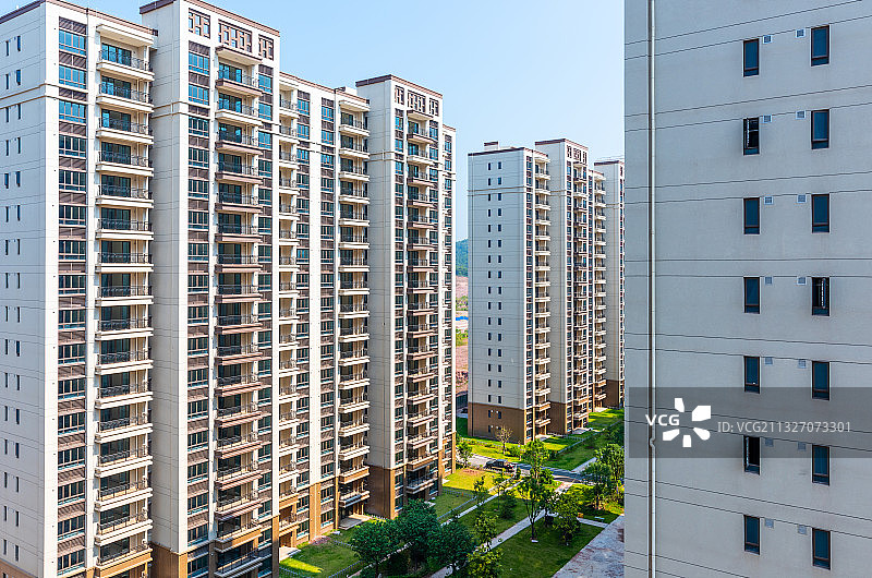 高视角拍摄城市房地产建筑图片素材