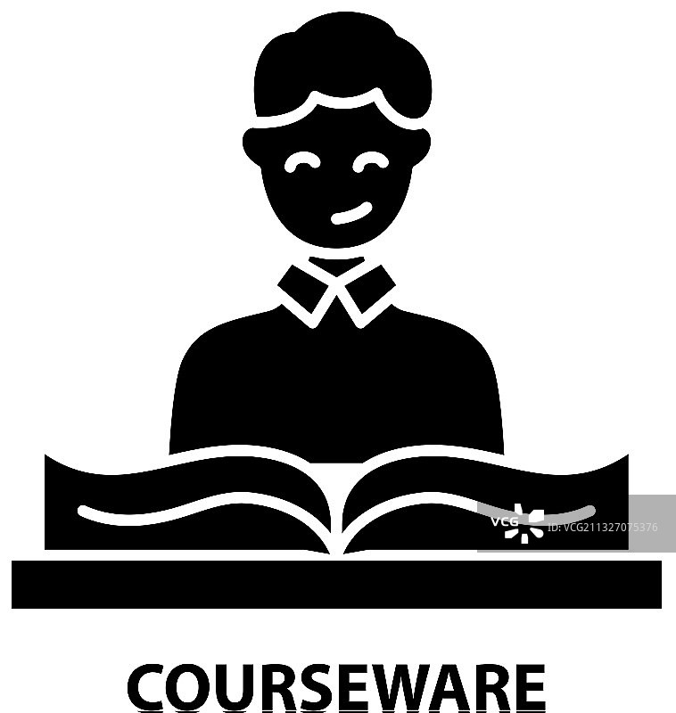 可编辑课件图标黑色标志图片素材