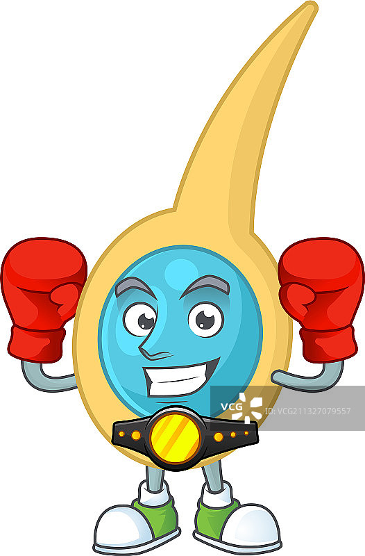 破伤风梭菌拳击运动员的漫画形象图片素材