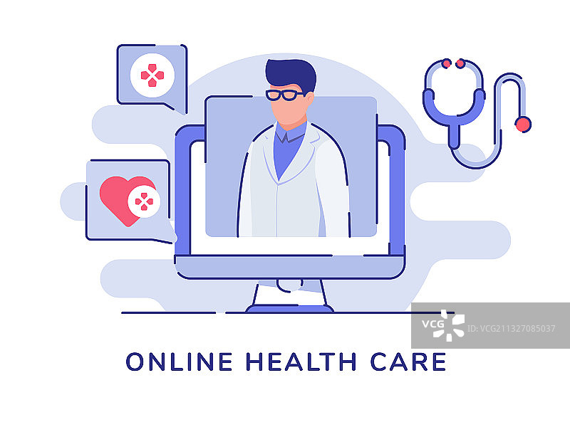 在线医疗保健概念医生图片素材