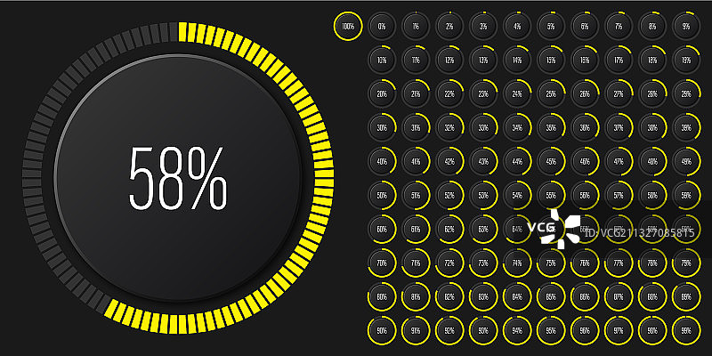 从0到100设置圆形百分比图图片素材