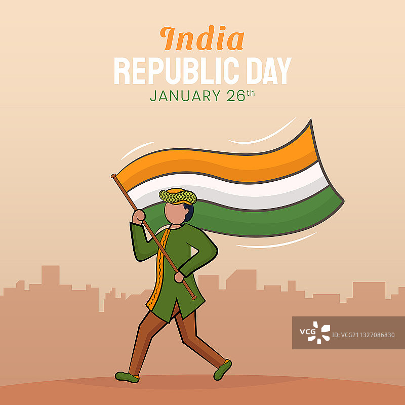 手绘印度共和国日图片素材