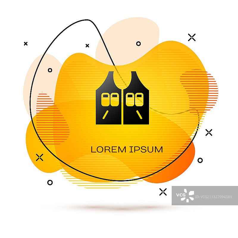 白色背景上的黑色狩猎夹克图标图片素材