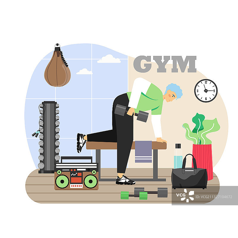 健身房里的年轻人日常锻炼图片素材