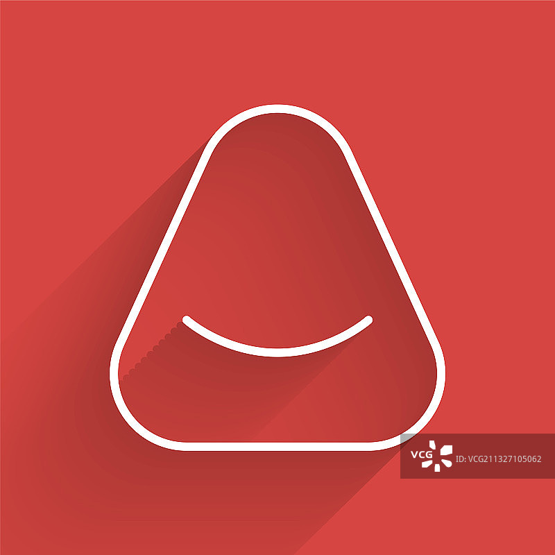 白色线条蒲团图标，长阴影隔离图片素材