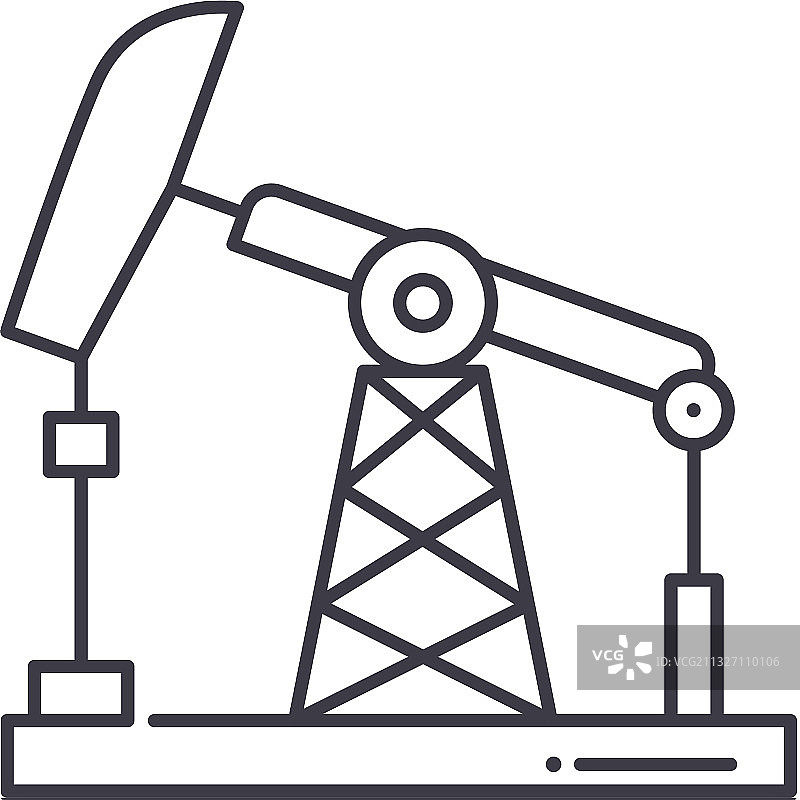 石油抽油机线性隔离图标图片素材