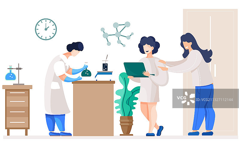 在实验室工作的专业化学家图片素材