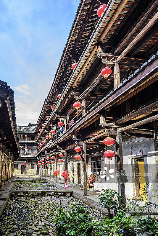 中国广东省梅州市大埔县泰安楼内部图片素材