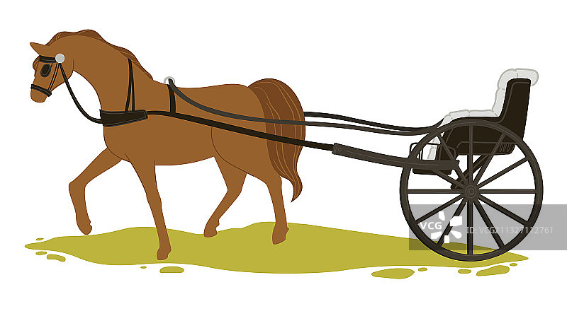 古代马匹运输，复古马车图片素材