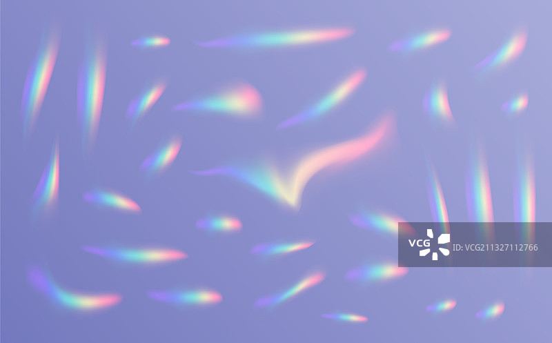 不同形状的彩虹折射图案合集图片素材