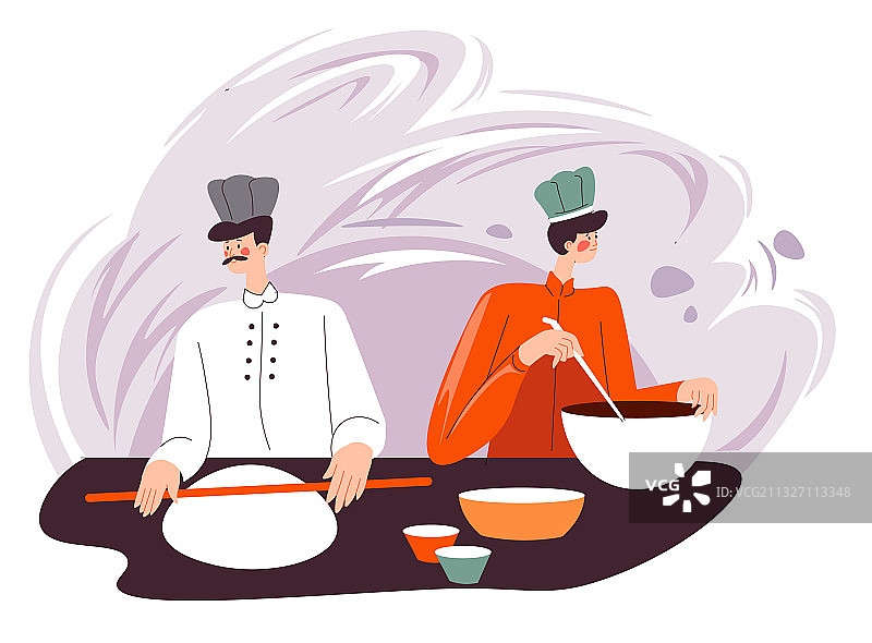 面包店烘焙师擀面图片素材