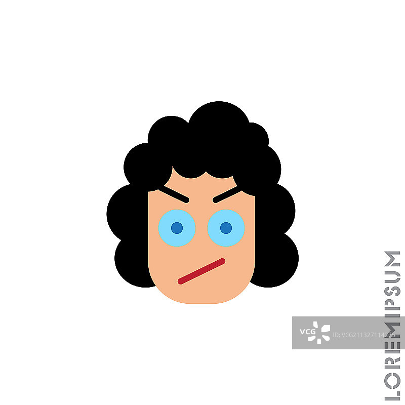 愤怒的女孩头像图片素材