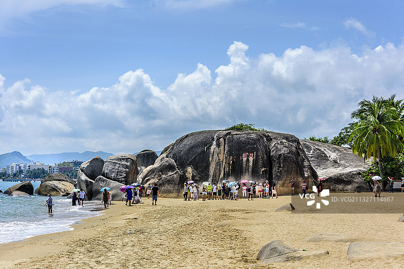 中国海南三亚天涯海角景区天涯石图片素材