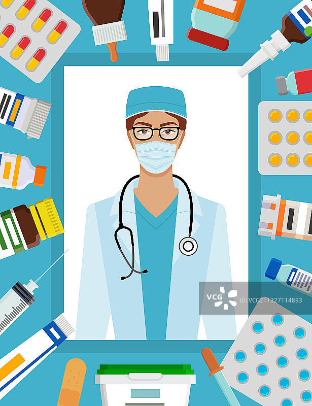 美丽的棕发年轻女医生图片素材