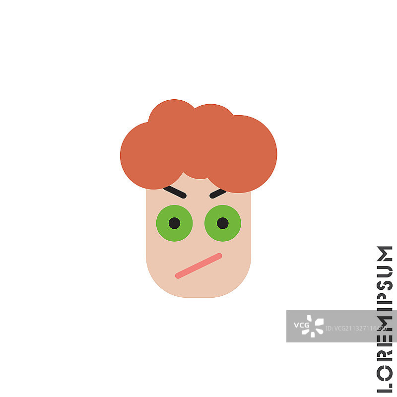 愤怒的男孩生气表情图标图片素材