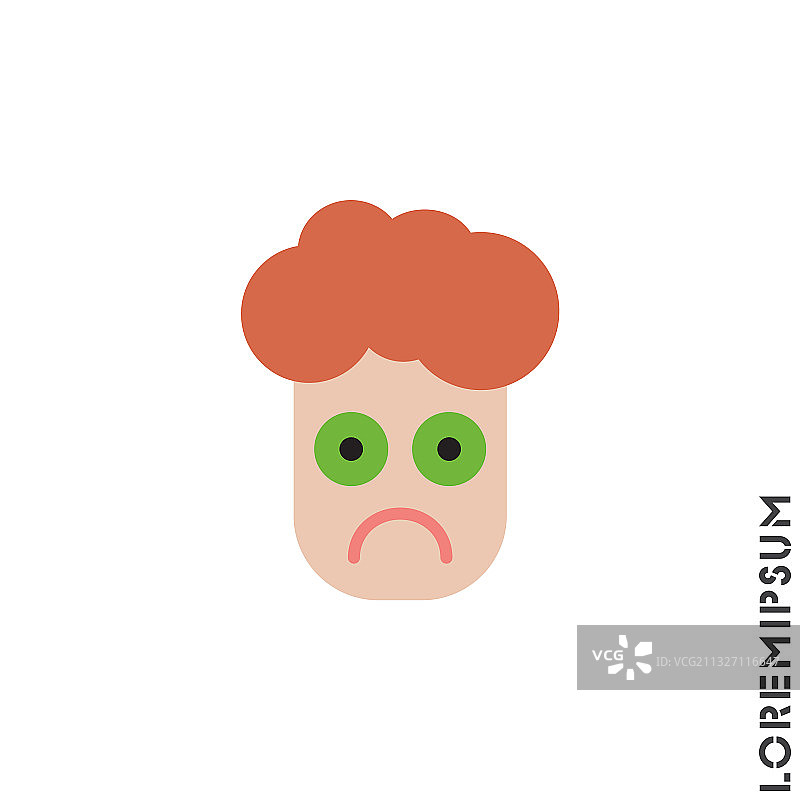 悲伤男孩男人图标表情符号现代图片素材