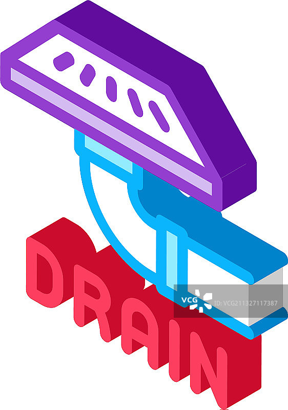 2.5D排水沟光栅图标图片素材