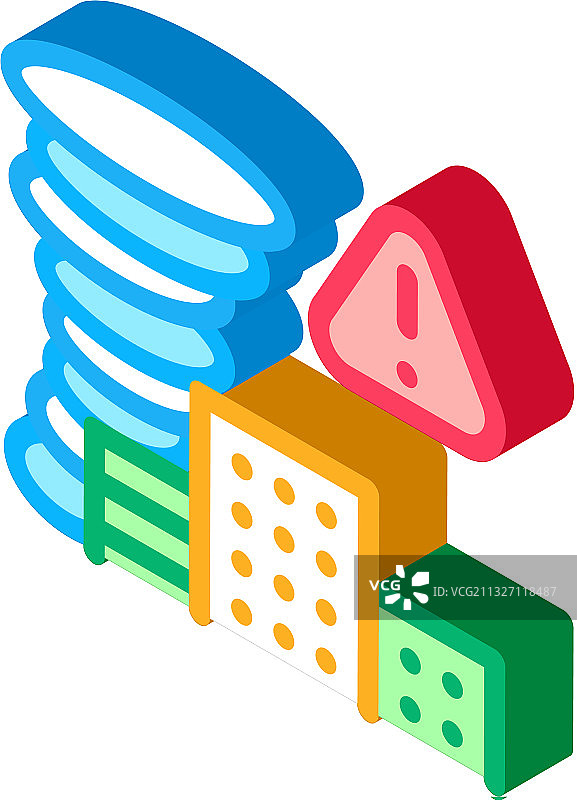 龙卷风城市2.5D图标图片素材