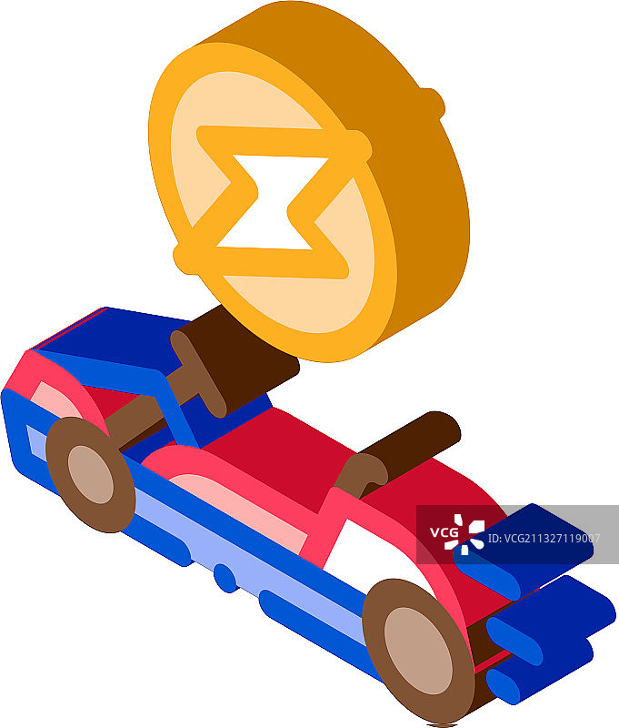 2.5D电动卡丁车图标图片素材