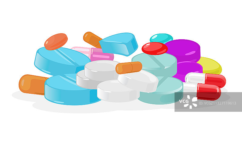 卡通堆叠的医疗药丸图片素材