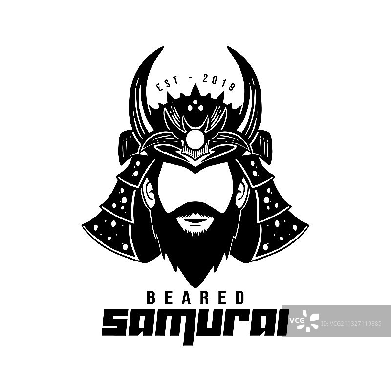 黑白武士熊标志图片素材