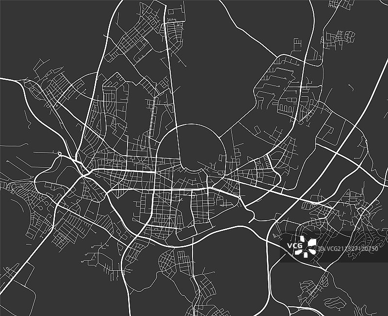 卡尔斯鲁厄城市地图海报（灰度）图片素材
