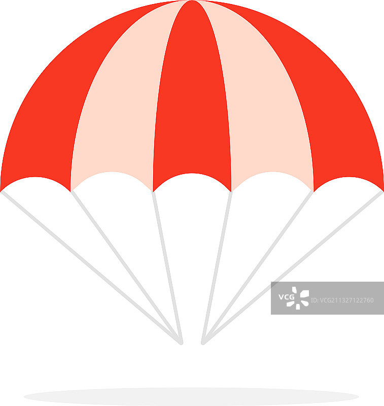 白色背景上的彩色降落伞图片素材