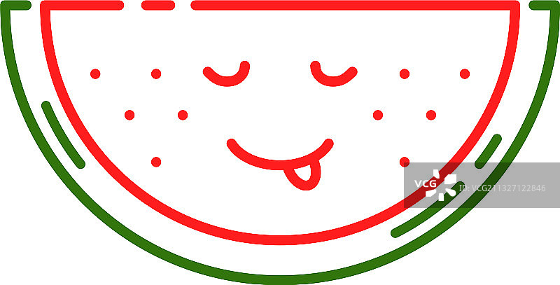可爱的美味线性西瓜图标图片素材