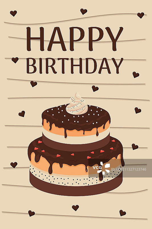 生日贺卡设计模板或海报图片素材