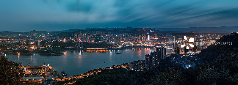 长江 万州段 江城夜景图片素材