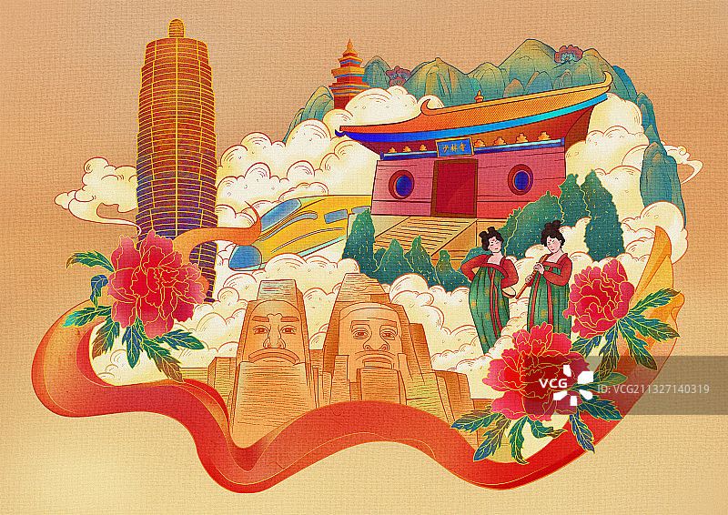 国潮城市文化图片素材