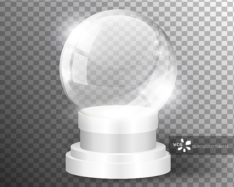 白色水晶球透明模板图片素材