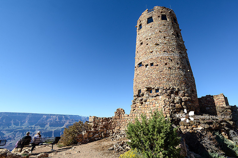 科罗拉多大峡谷大峡谷南缘的印第安瞭望塔图片素材