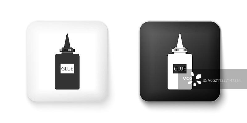 白色背景上的黑白胶水图标图片素材