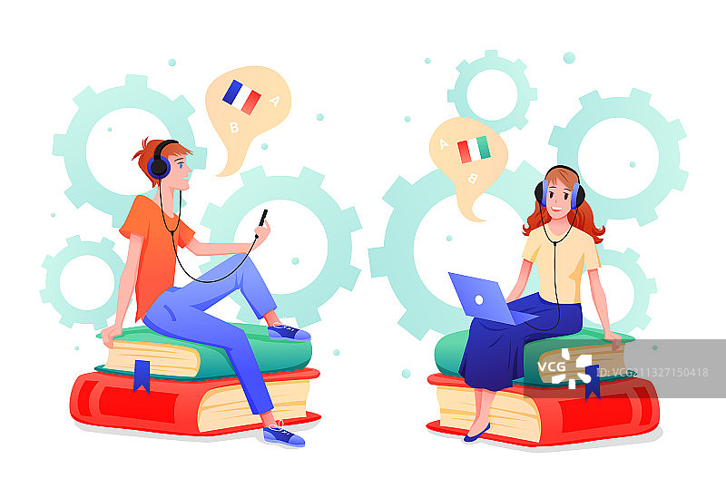 人们在线学习外语图片素材