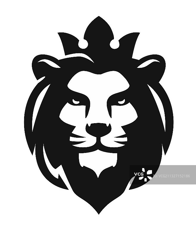 白色背景上的狮子头标志图片素材