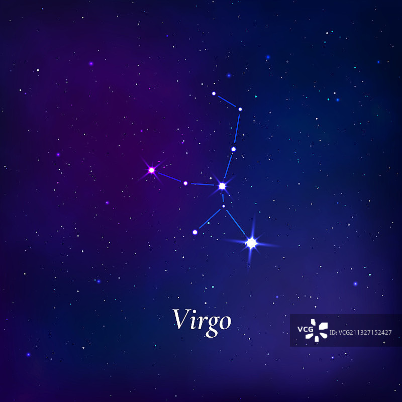 处女座星座星图图片素材