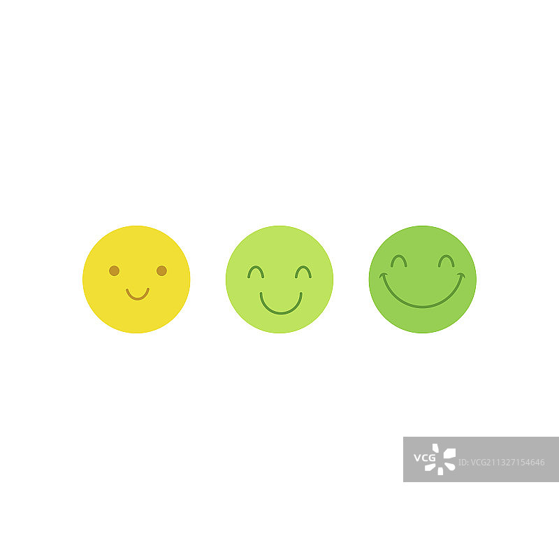 一组在白色背景上隔离的笑脸表情符号图片素材