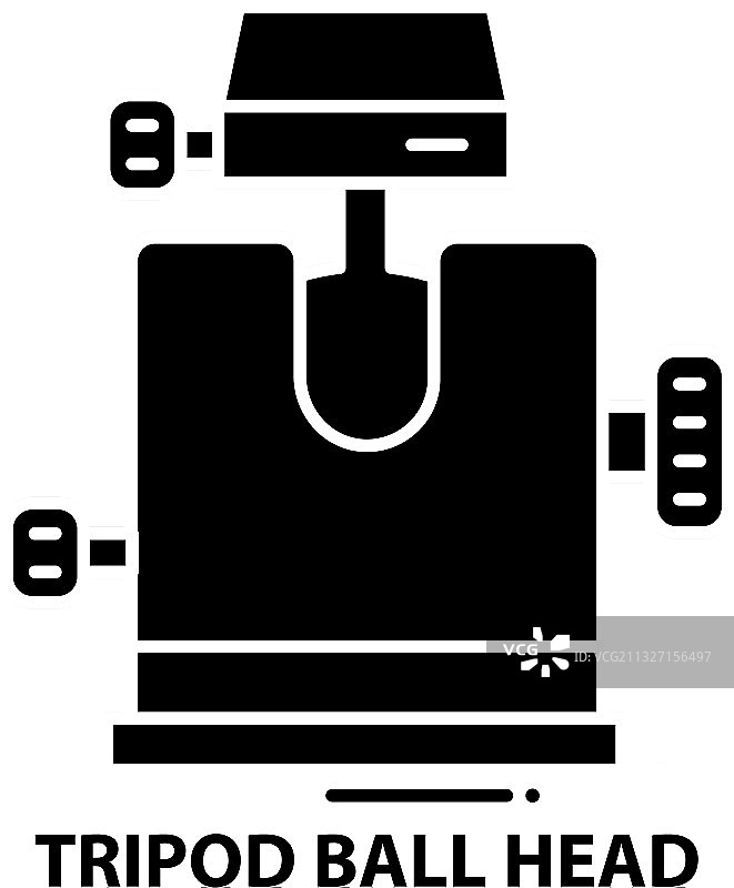 带三脚架云台的黑色图标标志图片素材