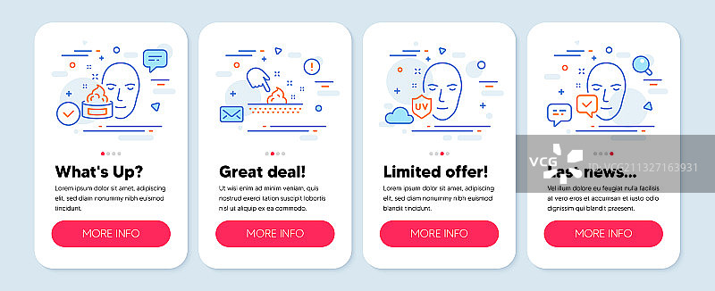 包含皮肤、水分、面部等医疗图标的套装图片素材