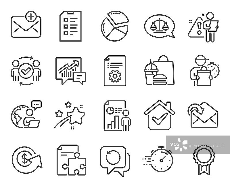 包含饼图图标的教育图标集图片素材