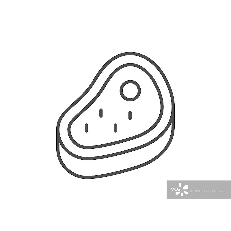 牛排轮廓线条图标图片素材