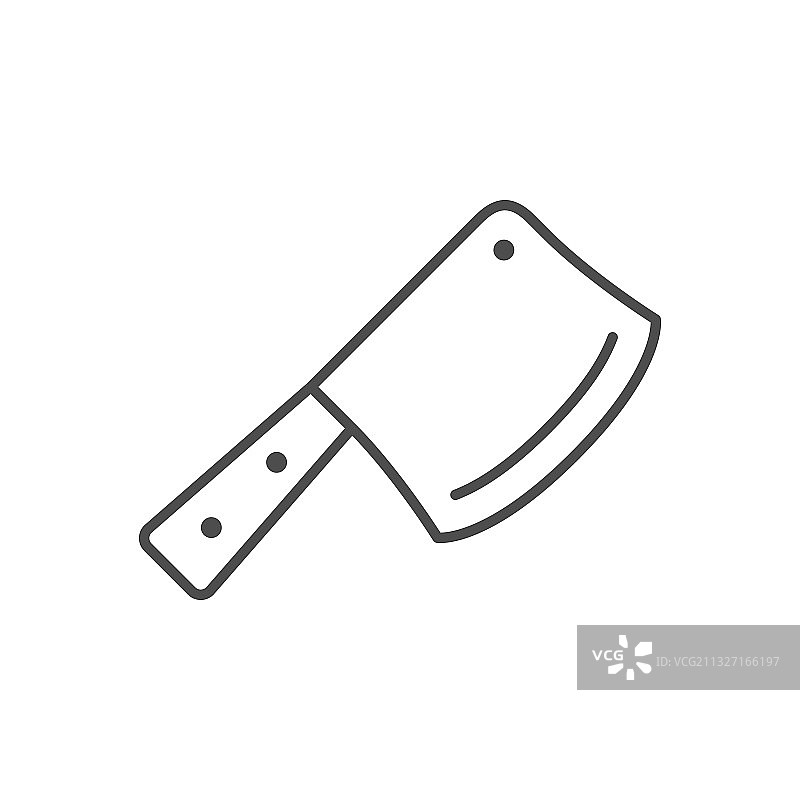 肉店刀具线性轮廓图标图片素材