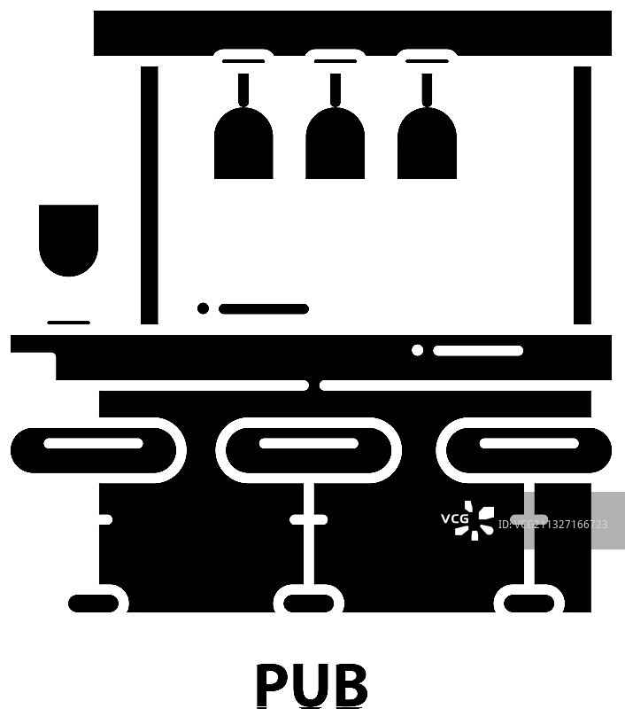 带有可编辑笔触的黑色酒吧图标图片素材