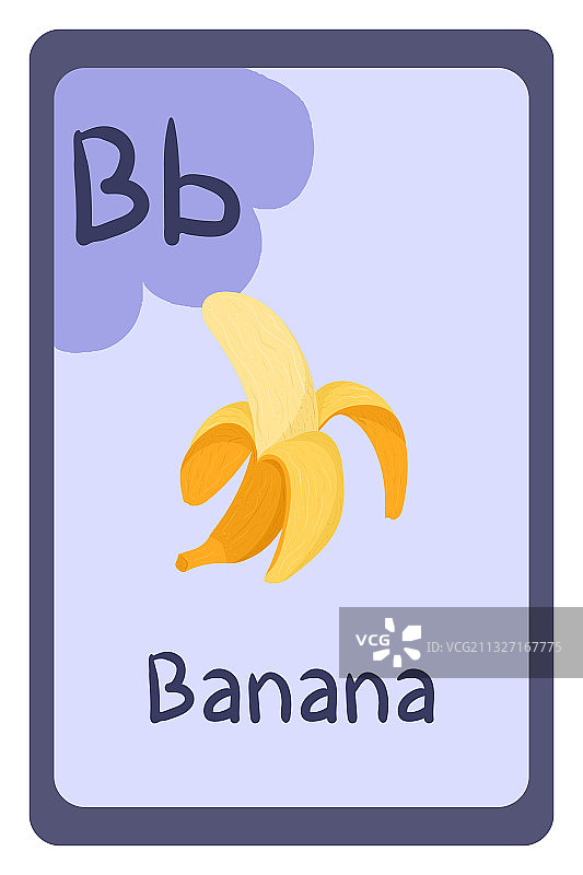 教育闪卡：字母B-香蕉图片素材
