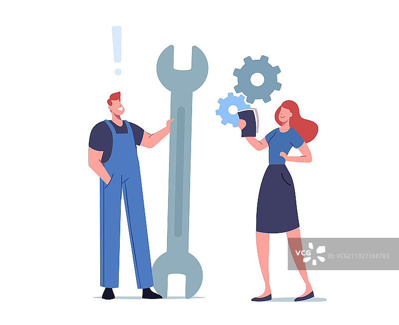 阅读用户手册小册子的女性角色图片素材