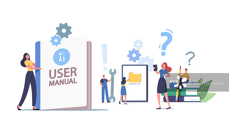 人们阅读设备说明书图片素材